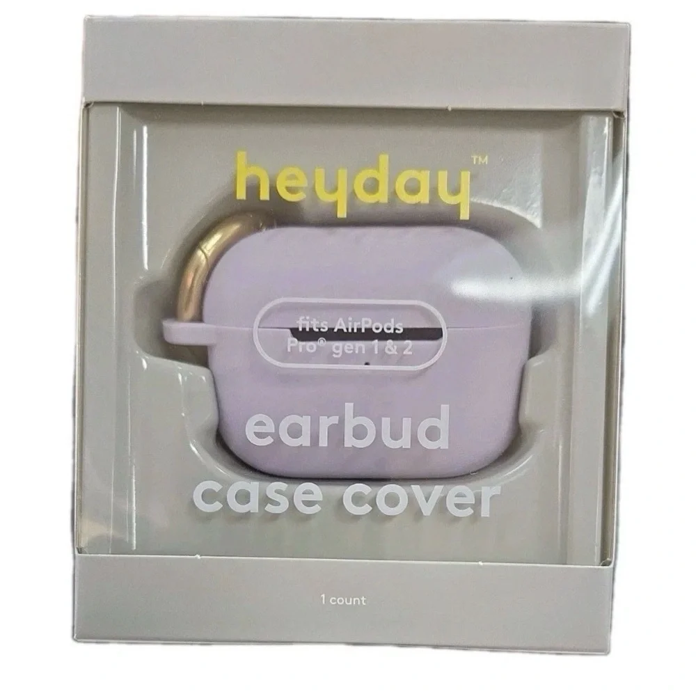 Apple AirPods Pro (1st/2nd Generation) Silicone Case Clip-Soft Purple Heyday NIB